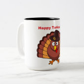 HAPPY TURKEY DAY Two-Tone COFFEE MOK (Voorkant links)