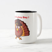 HAPPY TURKEY DAY Two-Tone COFFEE MOK (Voorkant rechts)