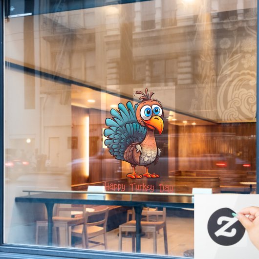 Happy Turkey Day Window Cling Raamsticker (Cafe Raam)