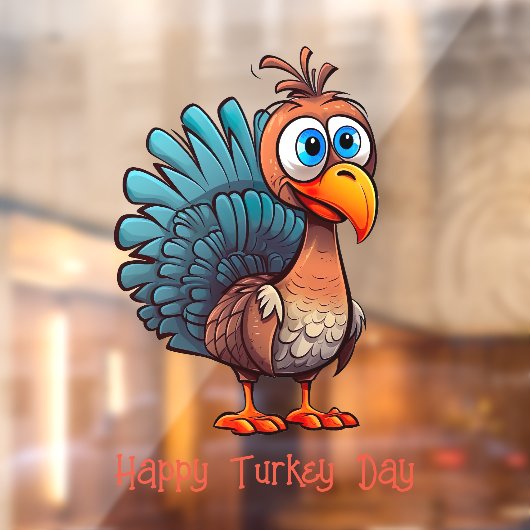 Happy Turkey Day Window Cling Raamsticker (Vel 2)