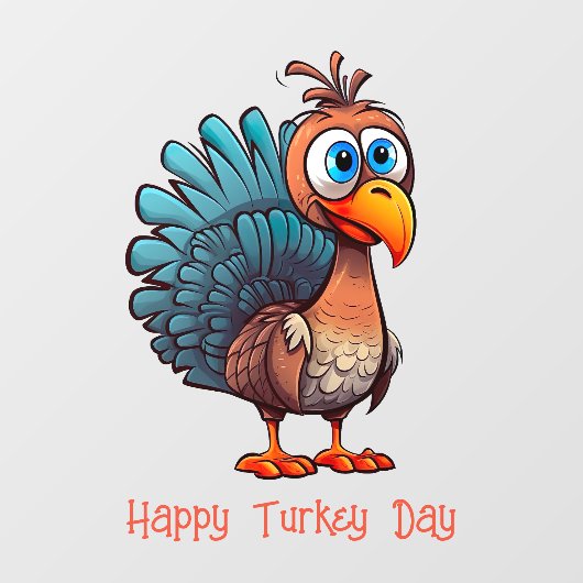 Happy Turkey Day Window Cling Raamsticker (Vel)