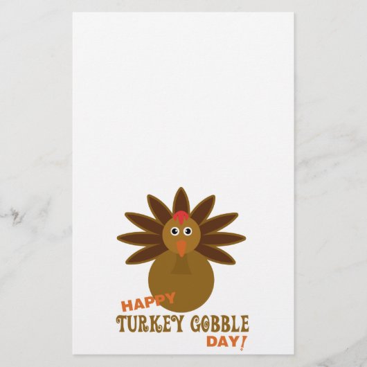 Happy Turkey Gobble Day Thanksgiving Briefpapier (Voorkant)