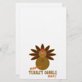 Happy Turkey Gobble Day Thanksgiving Briefpapier (Voorkant / Achterkant)