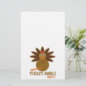 Happy Turkey Gobble Day Thanksgiving Briefpapier (Staand voorkant)
