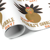 Happy Turkey Gobble Day Thanksgiving Cadeaupapier (Rol Hoek)