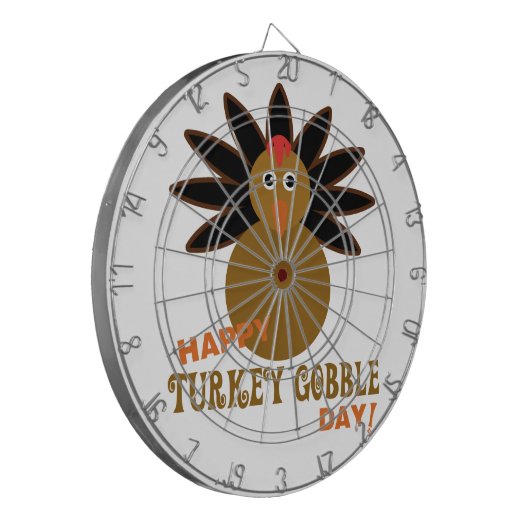 Happy Turkey Gobble Day Thanksgiving Dartbord (Voorkant Links)