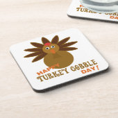 Happy Turkey Gobble Day Thanksgiving Drankjes Onderzetter (Linkerzijde)