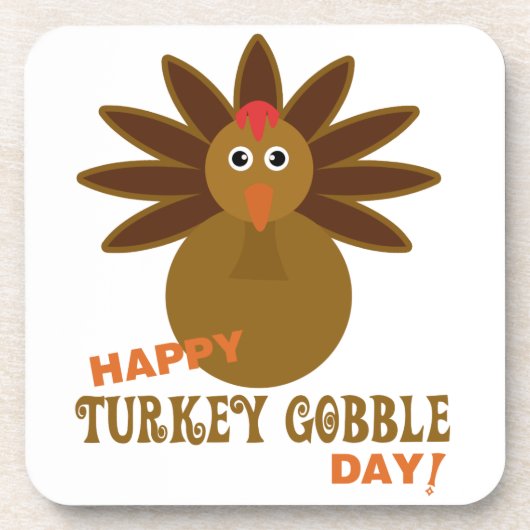 Happy Turkey Gobble Day Thanksgiving Drankjes Onderzetter (Voorkant)
