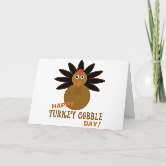 Happy Turkey Gobble Day Thanksgiving Feestdagen Kaart (Voorkant)
