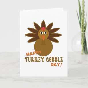 Happy Turkey Gobble Day Thanksgiving Feestdagen Kaart