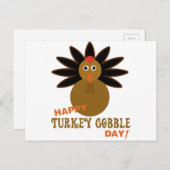 Happy Turkey Gobble Day Thanksgiving Feestdagenkaart (Voorkant / Achterkant)