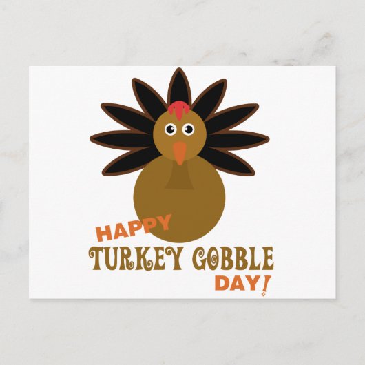 Happy Turkey Gobble Day Thanksgiving Feestdagenkaart (Voorkant)