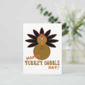 Happy Turkey Gobble Day Thanksgiving Feestdagenkaart (Staand voorkant)