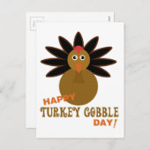 Happy Turkey Gobble Day Thanksgiving Feestdagenkaart (Voorkant / Achterkant)