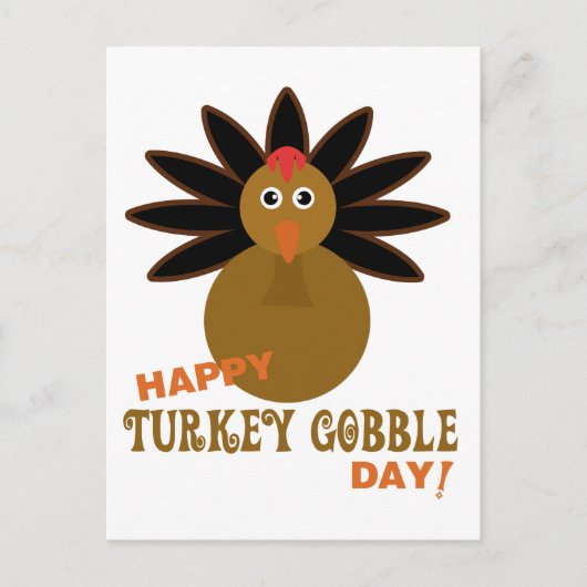 Happy Turkey Gobble Day Thanksgiving Feestdagenkaart (Voorkant)