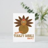 Happy Turkey Gobble Day Thanksgiving Feestdagenkaart (Staand voorkant)