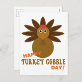 Happy Turkey Gobble Day Thanksgiving Feestdagenkaart (Voorkant / Achterkant)