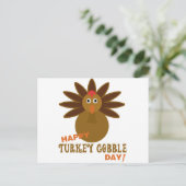 Happy Turkey Gobble Day Thanksgiving Feestdagenkaart (Staand voorkant)