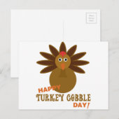 Happy Turkey Gobble Day Thanksgiving Feestdagenkaart (Voorkant / Achterkant)