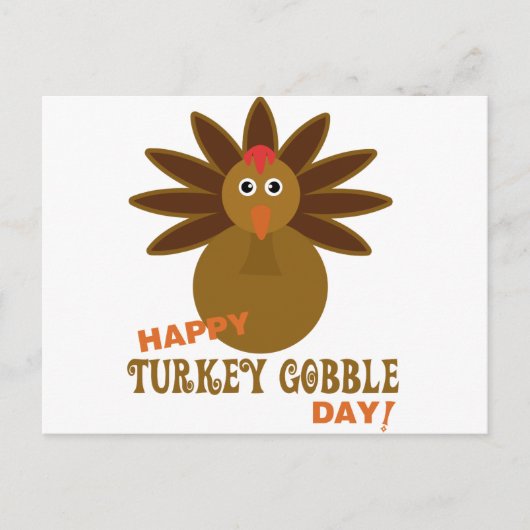 Happy Turkey Gobble Day Thanksgiving Feestdagenkaart (Voorkant)