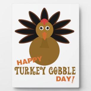 Happy Turkey Gobble Day Thanksgiving Fotoplaat