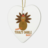 Happy Turkey Gobble Day Thanksgiving Keramisch Ornament (Links)
