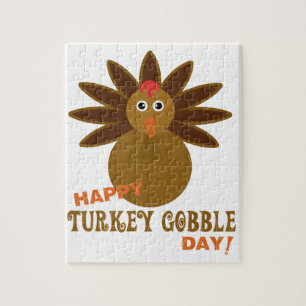 Happy Turkey Gobble Day Thanksgiving Legpuzzel