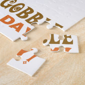 Happy Turkey Gobble Day Thanksgiving Legpuzzel (Zijkant)