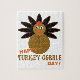 Happy Turkey Gobble Day Thanksgiving Legpuzzel