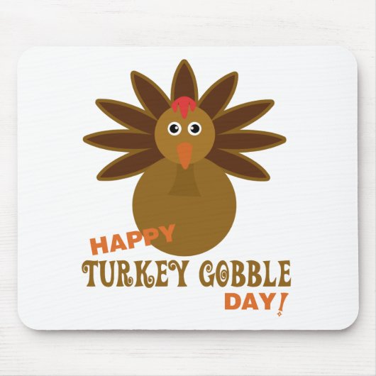 Happy Turkey Gobble Day Thanksgiving Muismat (Voorkant)