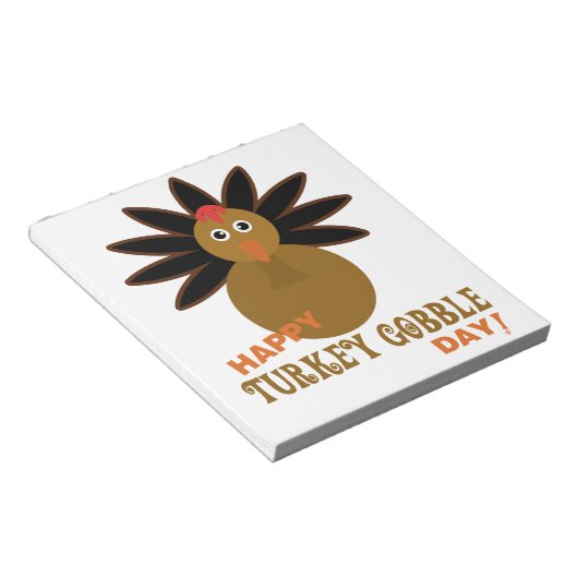 Happy Turkey Gobble Day Thanksgiving Notitieblok (Schuin)