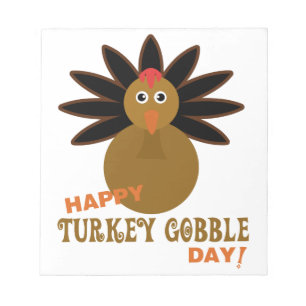 Happy Turkey Gobble Day Thanksgiving Notitieblok