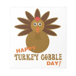 Happy Turkey Gobble Day Thanksgiving Notitieblok