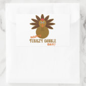 Happy Turkey Gobble Day Thanksgiving Rechthoekige Sticker (Tas)