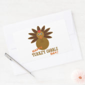 Happy Turkey Gobble Day Thanksgiving Rechthoekige Sticker (Envelop)