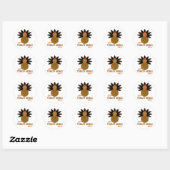 Happy Turkey Gobble Day Thanksgiving Ronde Sticker (Vel)
