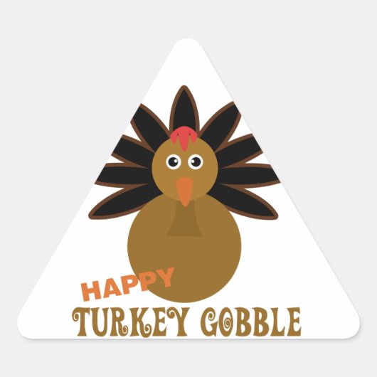 Happy Turkey Gobble Day Thanksgiving Sticker (Voorkant)