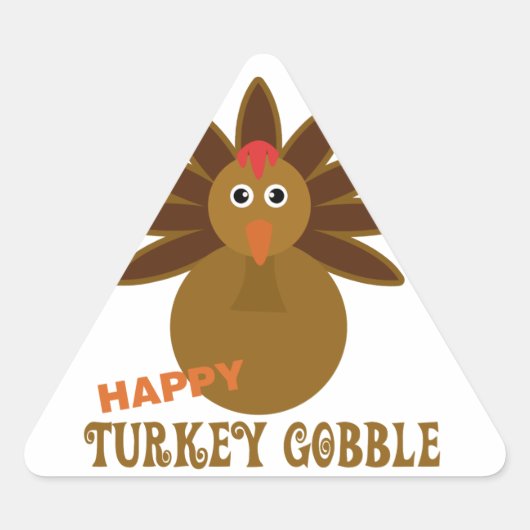 Happy Turkey Gobble Day Thanksgiving Sticker (Voorkant)