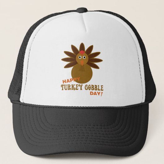 Happy Turkey Gobble Day Thanksgiving Trucker Pet (Voorkant)