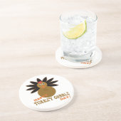 Happy Turkey Gobble Day Thanksgiving Zandsteen Onderzetter (Zijkant)