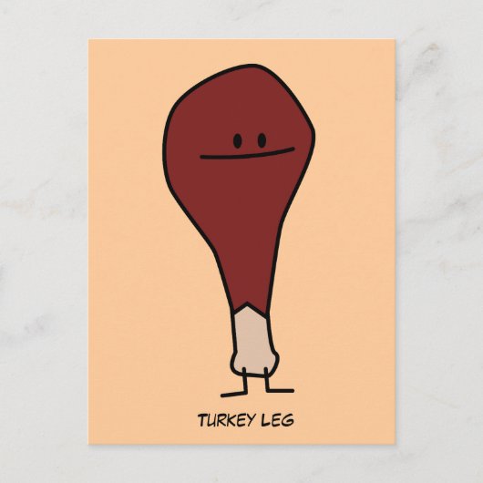 Happy Turkey Leg Drumstick-eiwit Briefkaart (Voorkant)
