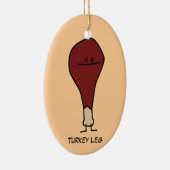 Happy Turkey Leg Drumstick-eiwit Keramisch Ornament (Rechts)