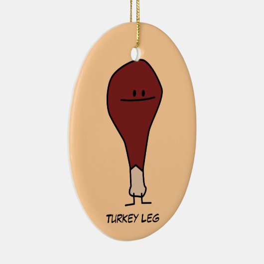 Happy Turkey Leg Drumstick-eiwit Keramisch Ornament (Rechts)