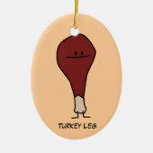 Happy Turkey Leg Drumstick-eiwit Keramisch Ornament (Voorkant)