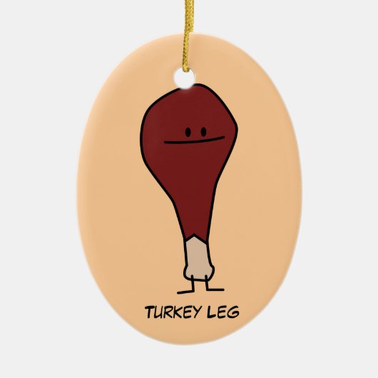 Happy Turkey Leg Drumstick-eiwit Keramisch Ornament (Voorkant)