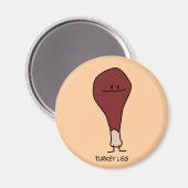 Happy Turkey Leg Drumstick-eiwit Magneet (Voorkant / Achterkant)