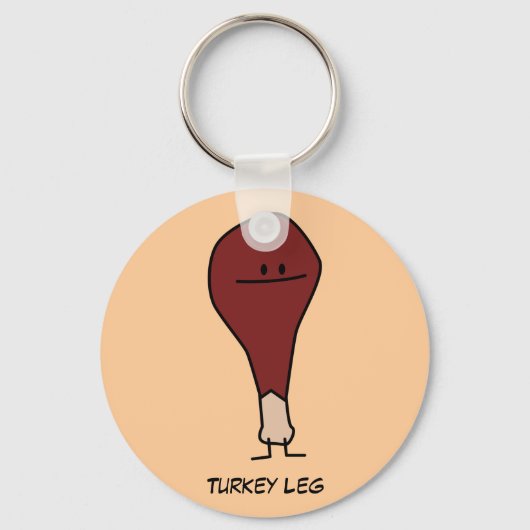 Happy Turkey Leg Drumstick-eiwit Sleutelhanger (Voorkant)
