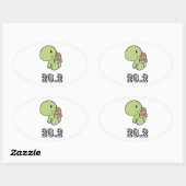 Happy Turtle 26.2 Ovale Sticker (Vel)
