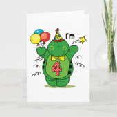 Happy Turtle 4th Birthday Kaart (Voorkant)