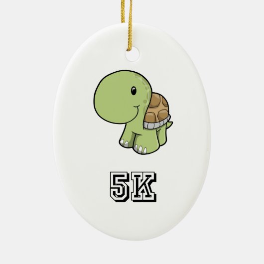 Happy Turtle 5K Keramisch Ornament (Achterkant)
